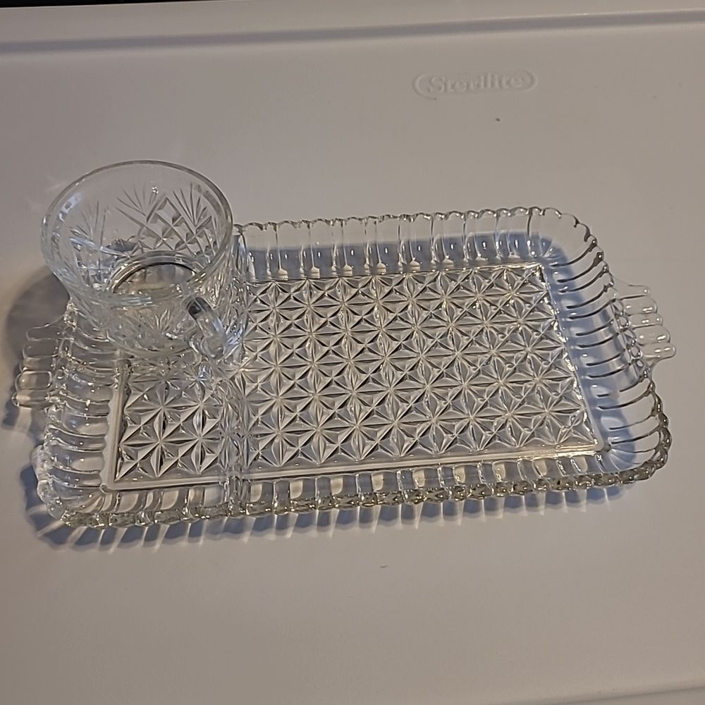 Anchor Hocking Snack Tray and Cup